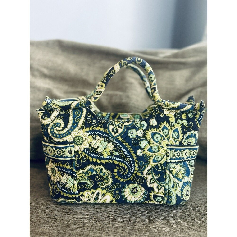 Vera Bradley Eloise Handbag In Rhythm And Blues Double Handles Purse